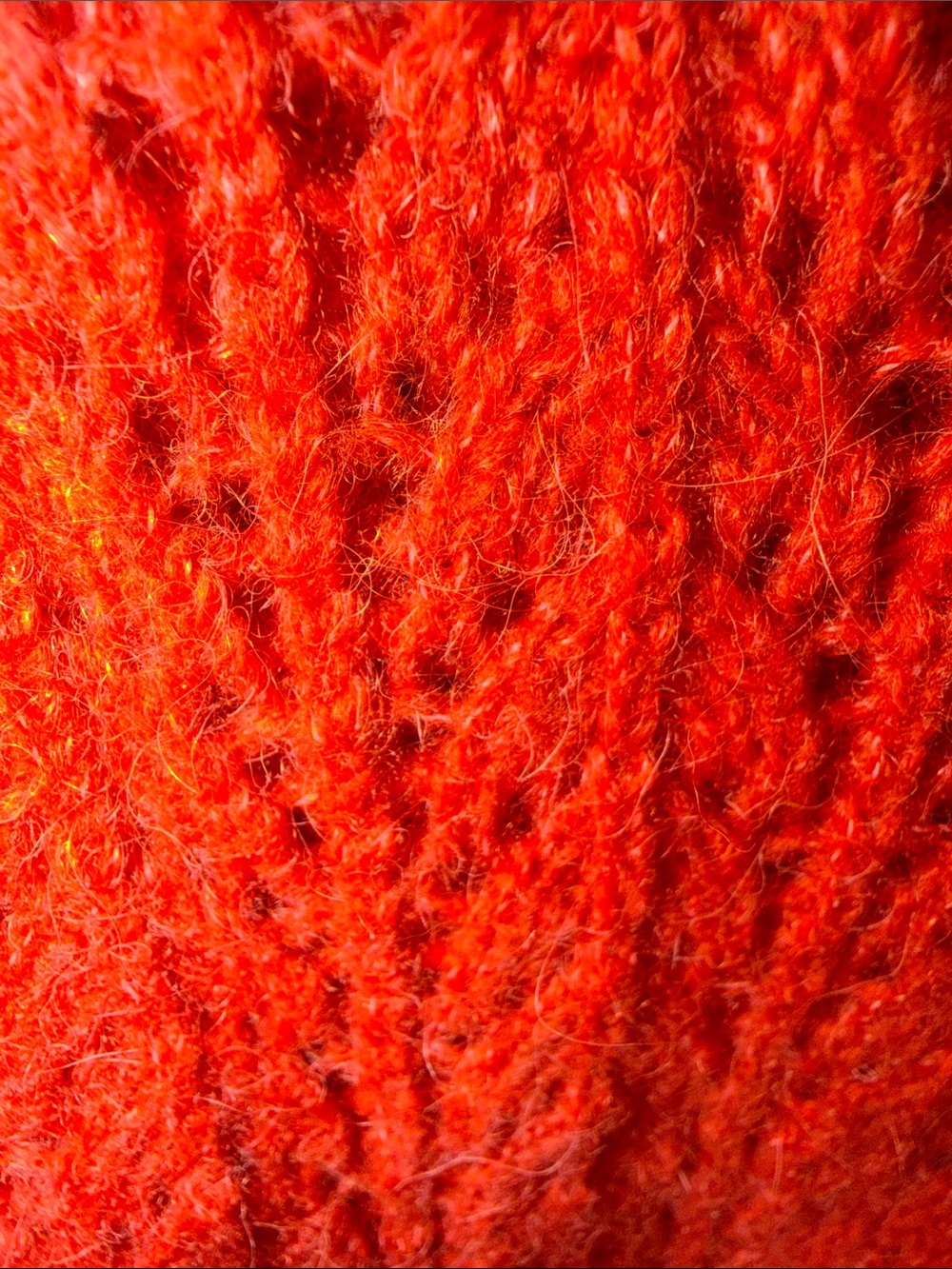 Marine Lauer Coral Red Open Knit V-Neck Sweater with Button Detail - Picture 5 of 11